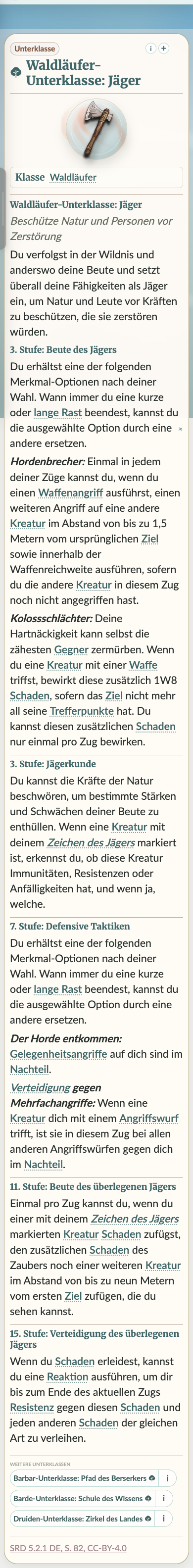 Die Beschreibung eines Eintrags mit mehreren erkannten Verknüpfungen